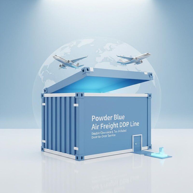 Powder Blue Air Freight DDP Service with Double Clearance Tax-Included Door-to-Door Delivery
