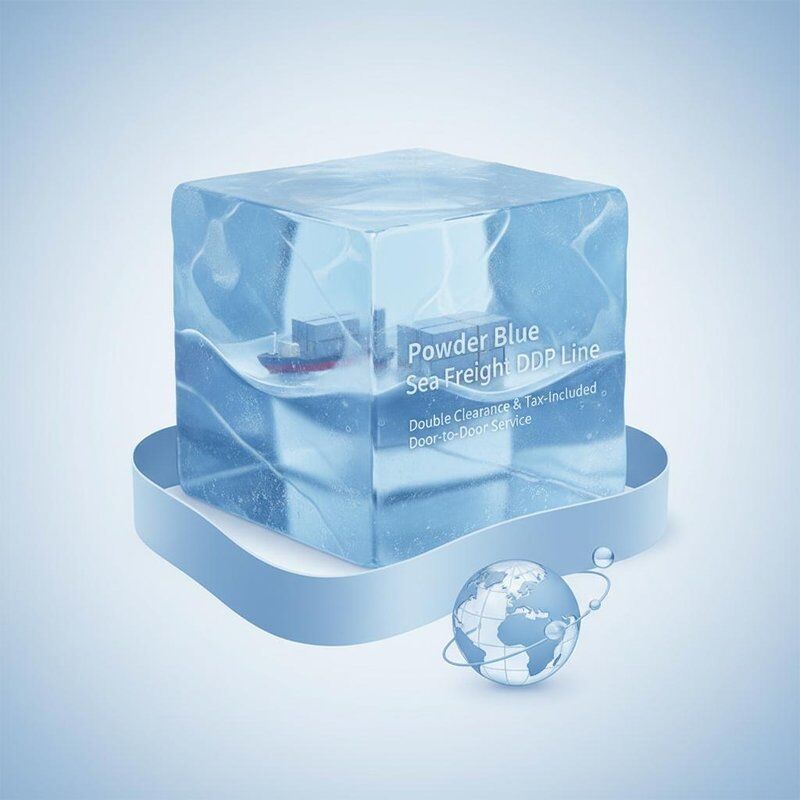 Powder Blue Sea Freight DDP Service with Double Clearance, Tax-Included Door-to-Door International Freight Forwarding